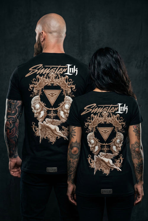 Fallen Angel Tee back print, studio pair