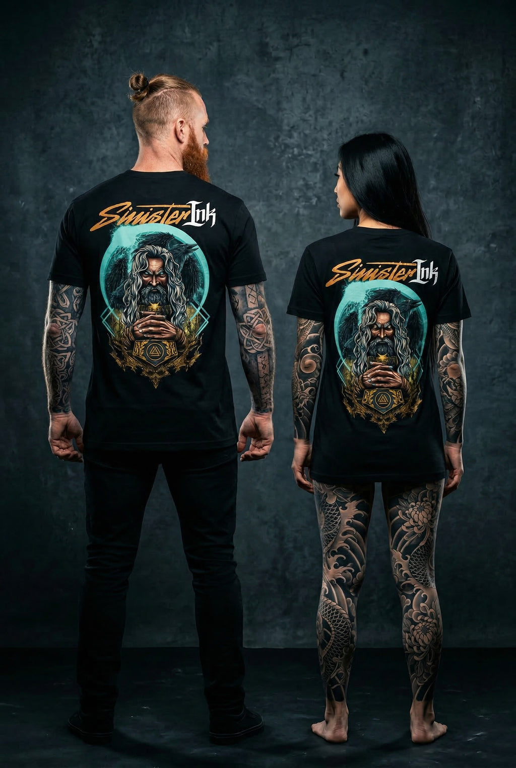 Odin Tee back print, studio pair