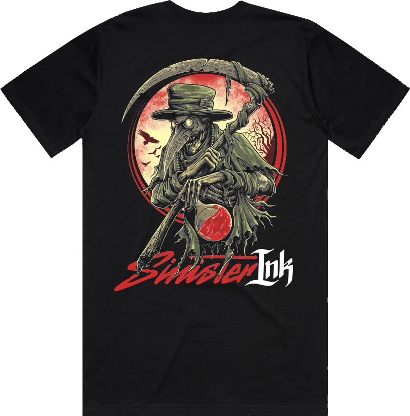 Plague Doctor Tee back artwork flat