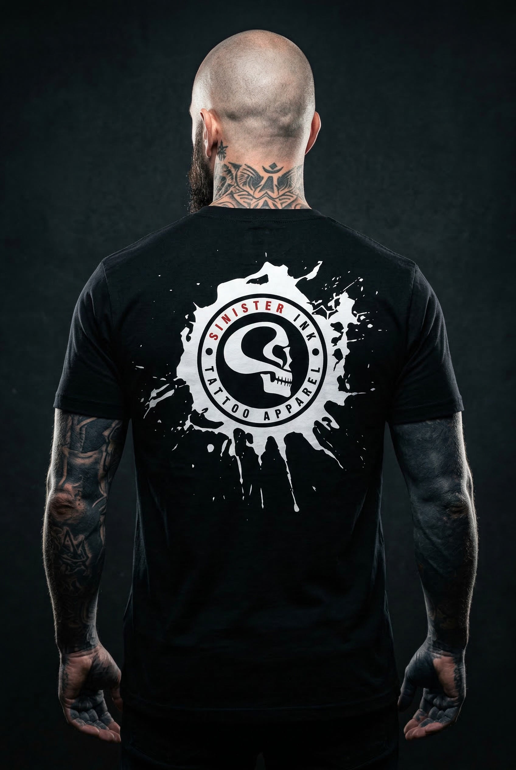 Sinister Ink Original Tee back print on model