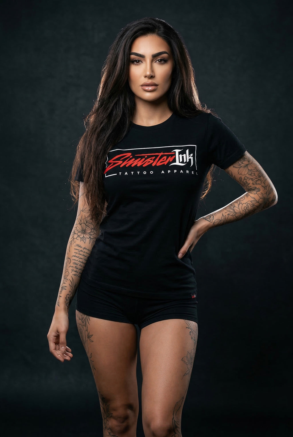 Sinister Ink Original Tee front on model