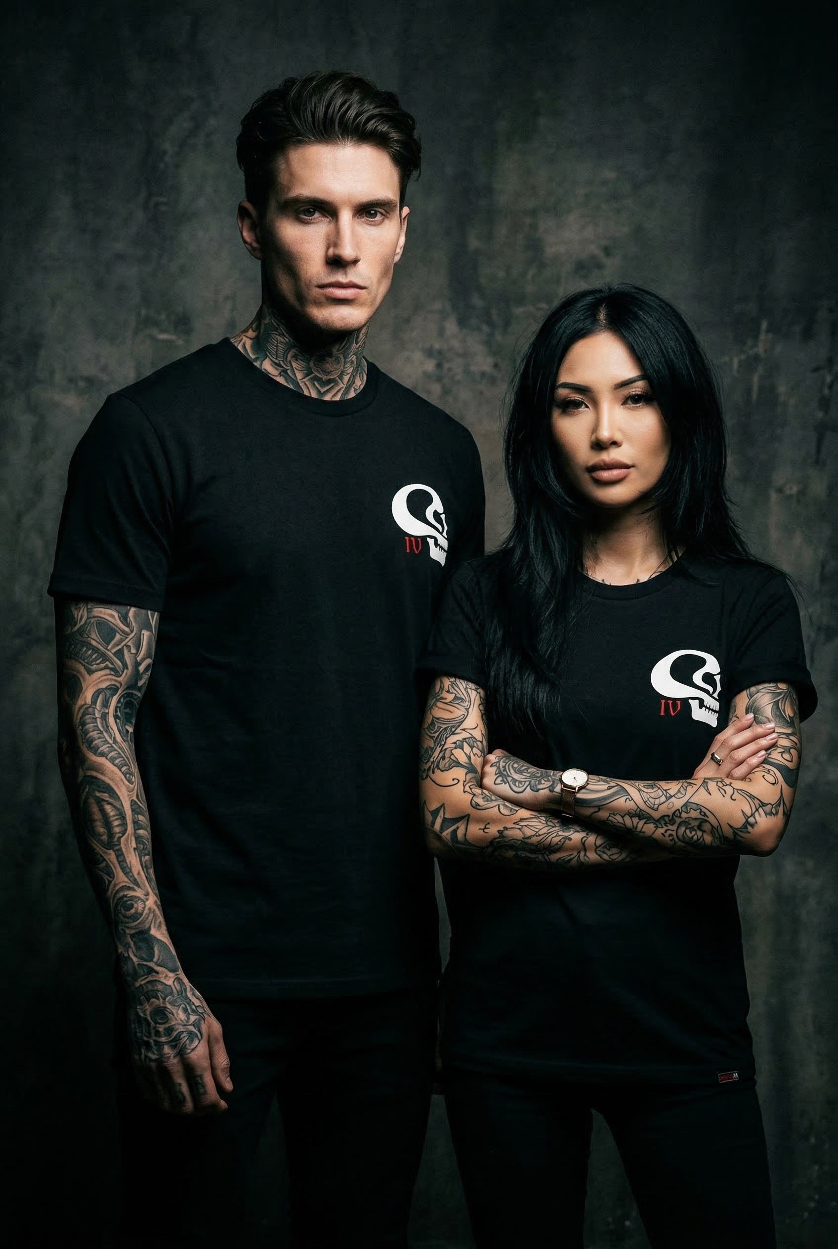 Succubus Tee front, studio pair